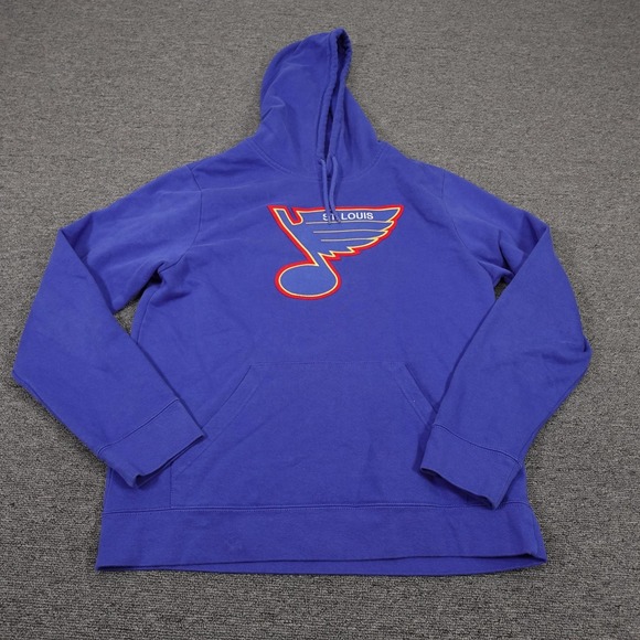 Majestic Other - St Louis Blues Hoodie Mens Medium Blue NHL Hockey Majestic Pullover Sweatshirt